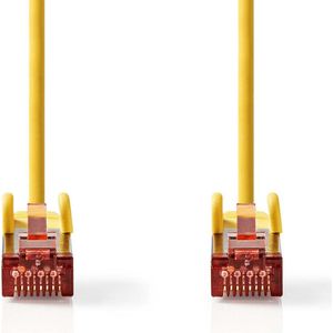 NEDIS Câble Cat 6 | Connecteur RJ45 (8P8C) | Fiche RJ45 (8P8C) | SF/UTP | 1,50 m | Rond | PVC LSZH | Jaune | Sac en plastique