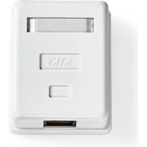 CCGB89100WT - Wandcontactdoos - UTP CAT6 - Goud Verguld - PVC - Wit