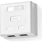 Nedis - UTP Wanddoos - CAT6 - 2x RJ45 - Wit - ABS