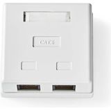 Nedis - UTP Wanddoos - CAT6 - 2x RJ45 - Wit - ABS