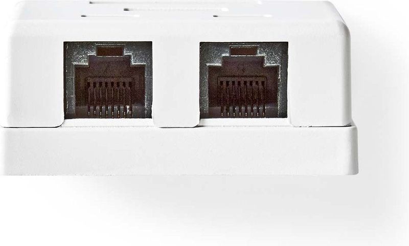 Nedis - UTP Wanddoos - CAT6 - 2x RJ45 - Wit - ABS
