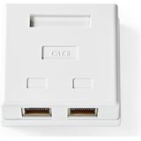 Nedis - Netwerk Uitvoerdoos - CAT6 - STP - 2x RJ45 - Wit - ABS