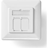 Wandcontactdoos - Inbouw - 2 Poorten - CAT6 - Wit - PVC