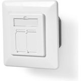 Wandcontactdoos - Inbouw - 2 Poorten - CAT6 - Wit - PVC
