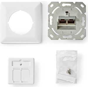 Wandcontactdoos - Inbouw - 2 Poorten - CAT6 - Wit - PVC