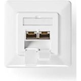 STP - CAT7 Inbouwdoos - 2x RJ45 - Wit