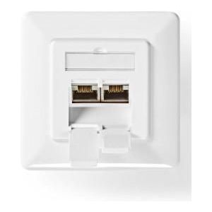 STP - CAT7 Inbouwdoos - 2x RJ45 - Wit