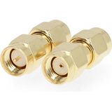 Nedis - RP-SMA naar SMA Adapter - Goud - 50 Ohm - 2 Stuks