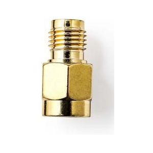 SMA-Adapter | SMA Female Omgekeerde Polariteit | SMA Male | Verguld | 50 Ohm | Recht | Koper | Goud | 2 Stuks