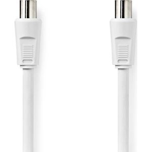 Coaxkabel IEC (m) - IEC (m) - 75 Ohm - Dubbele Afscherming - 3 meter - Wit