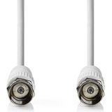 COAX antenne kabel 5m F-connectors Wit