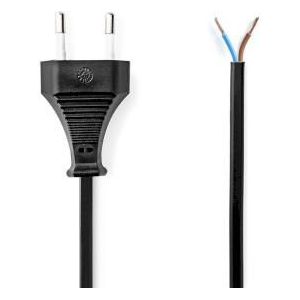 Euro - Open einde Apparaatsnoer - 2 x 0,75mm2 - 2 meter - Zwart