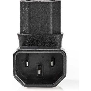 Nedis Verlengstekker | IEC-320-C13 | IEC-320-C14 | 90° Gehoekt | Vernikkeld | PVC | Zwart | Doos | 1 Stuks - CEGB1190BK