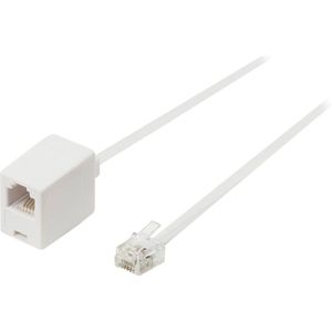 RJ11 - RJ11 telefoon verlengkabel / wit - 5 meter