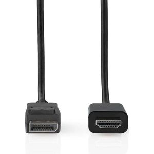 DisplayPort-Kabel | DisplayPort Male | HDMI© Male | Vernikkeld | 2.00 m | Rond | PVC | Zwart | Lab