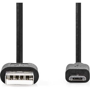 USB Micro B naar USB-A kabel - USB2.0 - tot 1A / zwart - 1 meter
