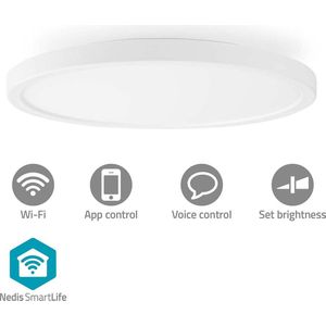 Nedis SmartLife Plafondlamp | Wi-Fi | RGB / Warm tot Koel Wit | Rond | Diameter: 290 mm | 1800 lm | 2700 - 6500 K | IP20 | Energieklasse: F | Android / IOS - WIFILAC31WT