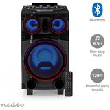 NEDIS Bluetooth®-party-luidspreker | max. batterijduur: 6,5 uur | 120 W | draaggreep | partylicht | equalizer | zwart