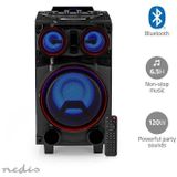 Nedis Bluetooth Party Speaker - Maximale batterijduur: 6.5 uur - 120 W - Handgreep - Feestverlichting - Equalizer - Zwart