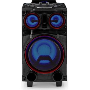 Nedis Bluetooth Party Speaker | Maximale batterijduur: 6.5 uur | 120 W | Handgreep | Feestverlichting | Equalizer | Zwart - SPPT800BK