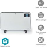 Nedis SmartLife Convectorkachel - Wi-Fi - 2000 W - 3 Warmte Standen - LCD - 5 - 37 °C - Instelbare thermostaat - Wit