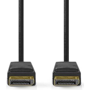 Nedis DisplayPort-Kabel | DisplayPort Male | DisplayPort Male | 8K@60Hz | Verguld | 3.00 m | Rond | PVC | Zwart | Label - CCGL38010BK30