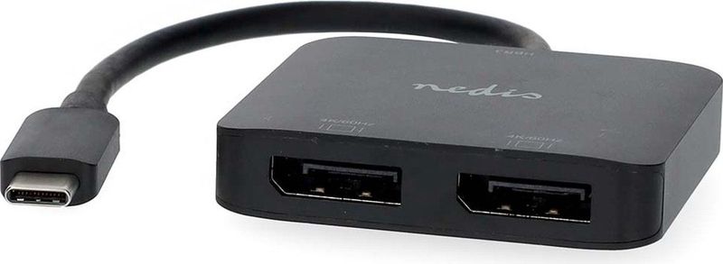 Nedis - USB-C naar 2x DisplayPort Adapter - 4K 60Hz - 0,10 Meter
