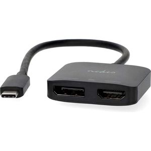 Nedis USB-C™ adapter USB 3.2 Gen 1 USB-C™ plug DisplayPort aansluiting / HDMI™ uitgang 8K@30Hz (HDMI, 21 cm), Data + Video Adapter, Zwart