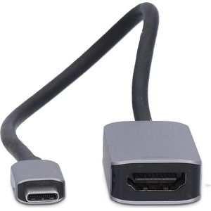 Nedis USB-C™ Adapter | USB 3.2 Gen 1 | USB-C™ Male | HDMI™ Output | 8K@60Hz | 0.20 m | Rond | Vernikkeld | PVC | Zwart | Doos - CCGB64660BK02