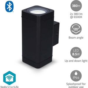 Slimme Wifi LED Buitenlamp - Langwerpig - 8,5W - Wit 2700K - 6500K - Zwart