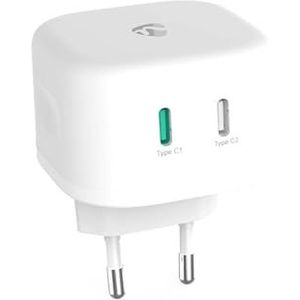 Oplader | 45 W | GaN | Snellaad functie | 2.25 / 3.0 A | Outputs: 2 | 2x USB-C™ | Automatische Voltage Selectie