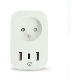 Nedis - SmartLife - Slimme Stekker - Wit - USB-C en USB-Aansluitingen