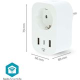 Nedis - SmartLife Slimme Stekker - Wi-Fi - Energiemeter - 3680 W - Type F