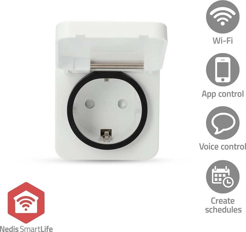 Nedis - Smart Zigbee Stekker - IP44 - Energiemeter - 3680 W