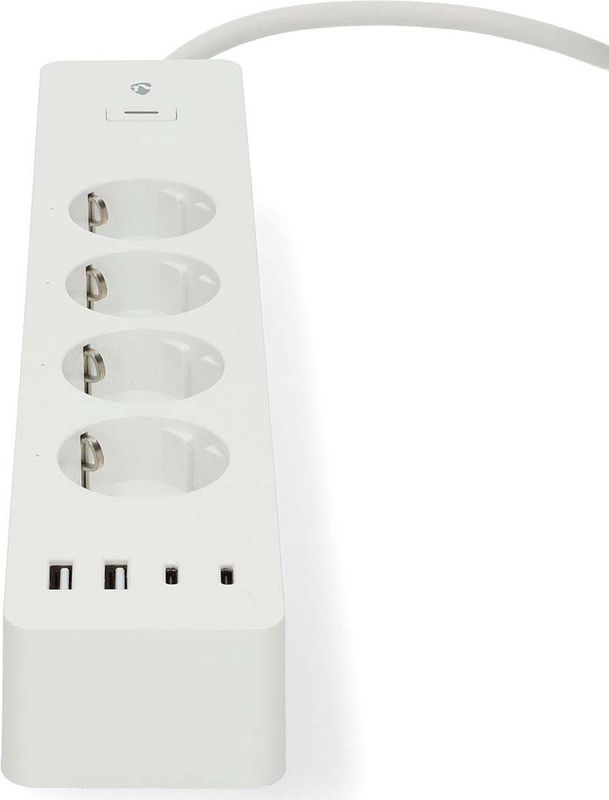 Nedis - SmartLife Stekkerdoos - Wi-Fi - 4-weg - USB-A / USB-C - 16 A - 3680 W - 2.00 m