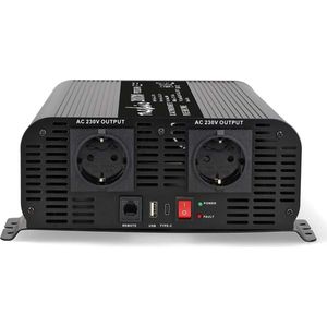 Nedis - Stroomomvormer - 24V naar 230V - 2000W - Zuivere Sinus