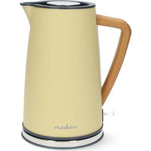Nedis Waterkoker - 1.7 l - Soft-Touch - Geel - 360 graden draaibaar - Verborgen verwarmingselement - Strix-controller - Droogkookbeveiliging