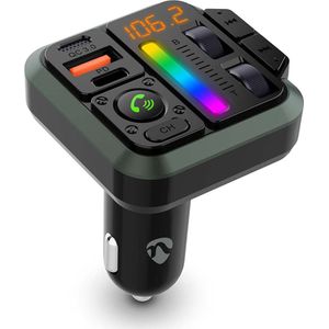 NEDIS CATR2024BK FM-Audiotransmitter - Zwart - Bluetooth 5.3 - Dubbele USB-oplaadpoorten