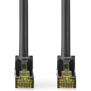 Nedis CAT7 Netwerkkabel | S/FTP | RJ45 Male | RJ45 Male | 15.0 m | Snagless | Rond | LSZH | Zwart | Label - CCGL85420BK150