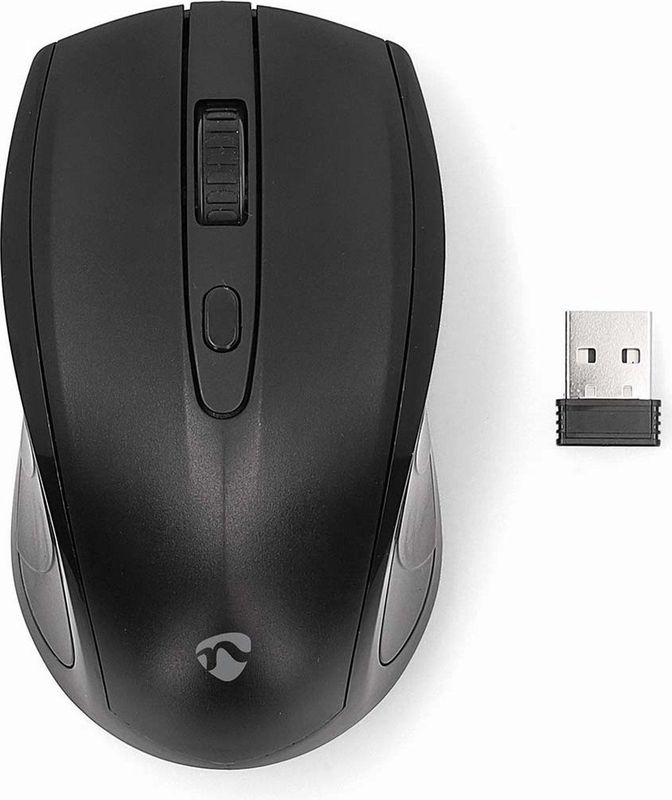 Nedis - Draadloze Muis - Zwart - 800/1200/1600 DPI - 4 Knoppen