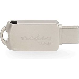 Nedis - USB Stick - 128 GB - USB A en USB C - Metaal
