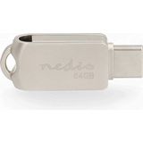 Nedis - USB Stick - 64 GB - USB A en USB C - Metaal