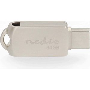 Nedis - USB Stick - 64 GB - USB A en USB C - Metaal