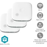 Nedis - SmartLife Rookmelder - Wi-Fi - Batterij Gevoed - Wit - 3 Stuks
