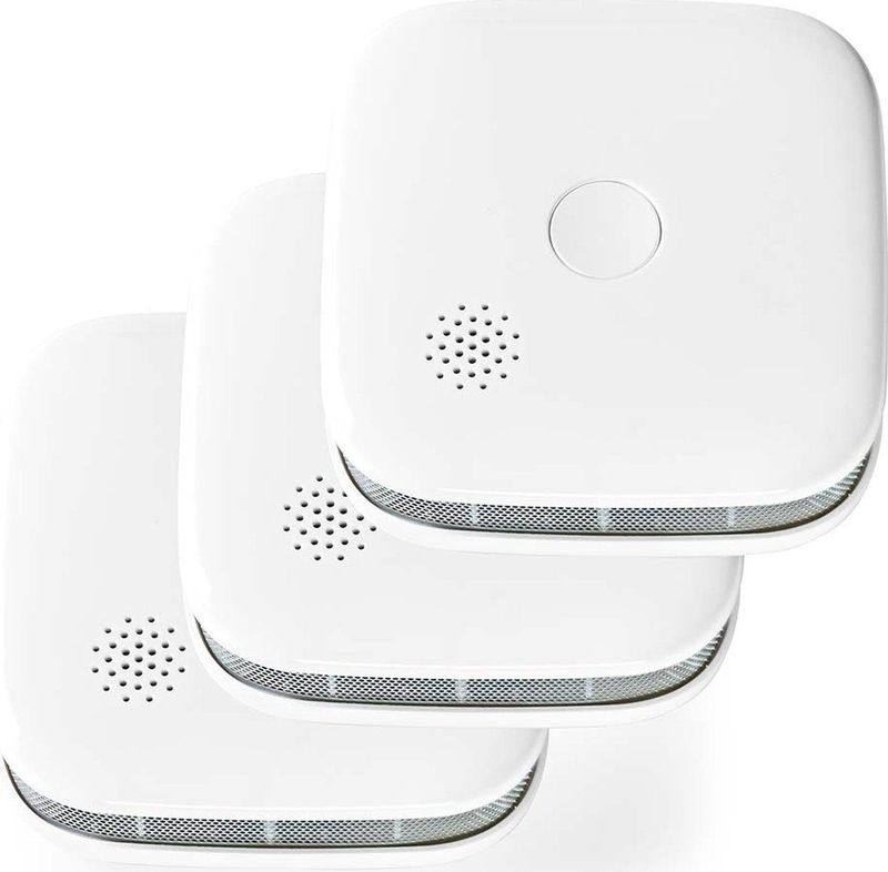Nedis - SmartLife Rookmelder - Wi-Fi - Batterij Gevoed - Wit - 3 Stuks