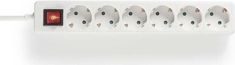 Nedis - Stekkerdoos - 6-Wege - 1.50 m - 3680 W - Type F (CEE 7/7)