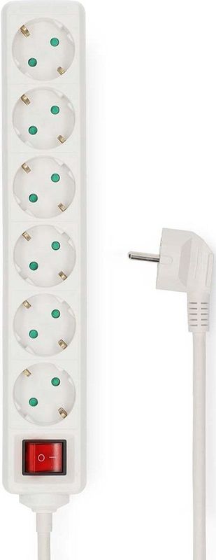 Nedis - 6-Weg Stekkerdoos - Zwart - 5 Meter Kabel - 3680 Watt