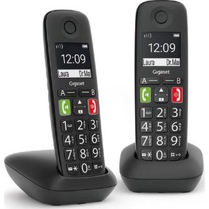 Gigaset - E290e Duo - Draadloze Telefoon - Zwart - Ergonomisch Ontwerp