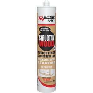 Rectavit - Houtlijm Structan Wood - RAL 1001 - Watervast - Snelle werking - 290ml