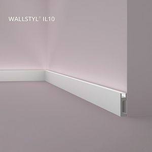 Plint NMC IL10 WALLSTYL Noel Marquet Sierlijst inclusief lichtverspreider Lijstwerk Indirecte verlichting modern design grijs 2 m